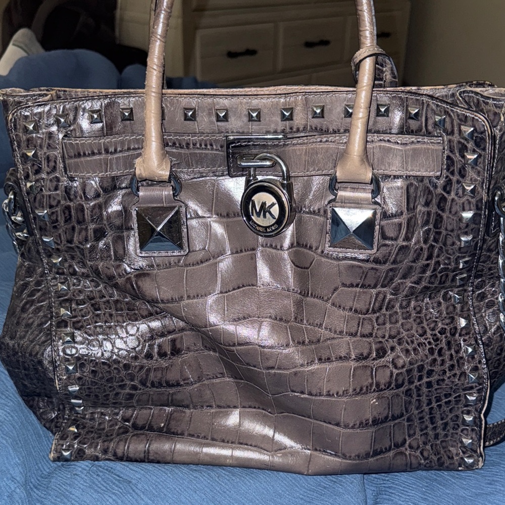 Michael Kors Studded Crocodile Embossed Tote